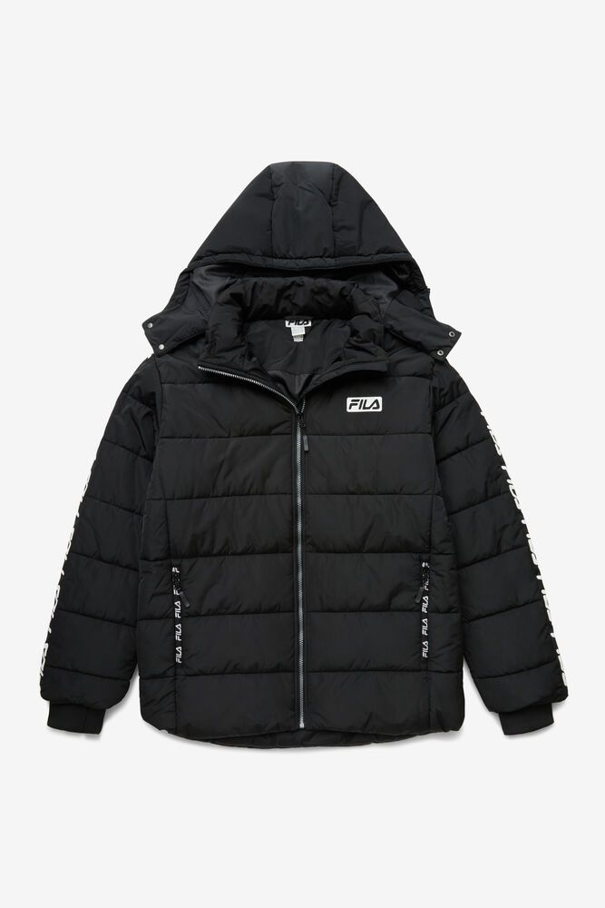 Fila Jacket Mens Black - Pace Puffer - Philippines 0514793-BS